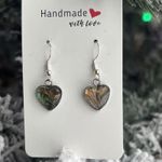 Handmade Acrylic Pour Heart Earrings Dangle Hypoallergenic Jewelry Holiday Gift Photo 1