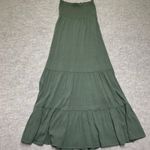 Aerie  Olive Green Maxi Dress Tiered Smocked Bohemian Boho‎ Womens XS NWT $49 Photo 4