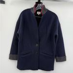 Sundry  Women's Lambswool Cardigan Blazer Overcoat Navy Blue Size 1 Small Photo 1