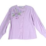 Chains of Buffalo Shirt Womens Small Purple Floral Embroidery Fairy Peasant Boho Photo 0
