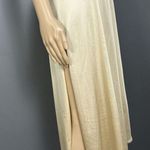 Vintage MG JCPenney Half Slip Size Small Double High Slit Antron III Nylon Tan Photo 6
