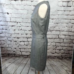 Akris Punto  Houndstooth Gray Wool Belted‎ Dress Photo 4