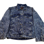 The Rolling Stones  Acid Wash Denim Jacket American Flag Tongue‎ Logo Size M Photo 0