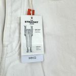 MNG NWT Havana Straight Leg Jeans Cropped Raw Hem High‎ Waist White Size 4 Photo 3