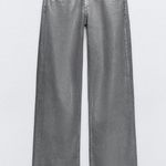 ZARA ZW THE METALLIC SLIM FIT JEANS PANTS Straight Leg SILVER/Gray Size 2 NEW Photo 7