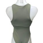 ZARA Women's Green Sleeveless High Neck Stretch Racerback Bodysuit Tank Top S Photo 1