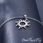 Silver Cutout Sun Pendant Necklace Photo 3