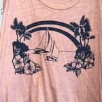 Madewell Shirt Womens XXS Pink Sleeveless Tank Top Tropical Sailboat Vacation Photo 3