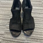 Eileen Fisher Black Iris Nubuck Leather Block Heel Cut-Out Sandal Open Toe 7.5 Photo 2