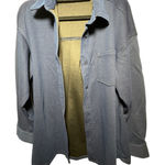 Halara Brand New  Women's Size Medium Dark Blue Waffle Knit Button Down Shirt Photo 0