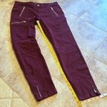 Ralph Lauren  skinny zipper stretch mid rise jeans pants red maroon burgu… Photo 3