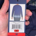 IZOD  navy & plaid tie-front layer look sweatshirt Medium‎ NWT Photo 4