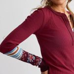 Free People NWOT Mikah Notch Neck waffle Top Photo 4