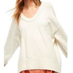 Free People Brookside Tunic Sweater Ivory V Neck Photo 0
