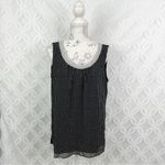 St. John Black Silk Sleeveless Polka Dot Top Blouse Size 6 Photo 2