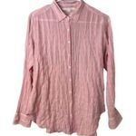 Xirena Scout Gauze Cotton Long Sleeve Button Down Pink/Grey Stripe XS Pink Photo 0