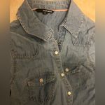 Womens pearl snap chambray shirt White Size M Photo 2