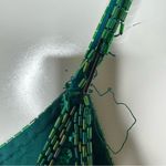 Laurence Kazar Vintage 100% Silk Green Beaded Sequin Gown Size Large Photo 9