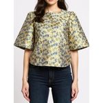 Sézane  Gabrielle Blouse, Jacquard Floral, FR36/US4 Photo 4