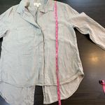 Cloth & Stone Split Back Button Down Shirt Women Large Minimalist Basics Neutral Tan Photo 8