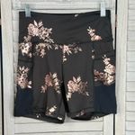 Sommer Ray  Activewear Set Bike Shorts/Sports Bra Black/Rose Gold Floral-Med & Lg Photo 3