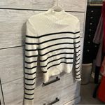 Magnolia Boutique Cream and Black Striped Mock
Neck Top White Size L Photo 2