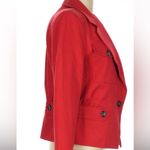 CAbi Wms One Button Crimson Ponte Red Jacket Blazer Long Sleeve Red Twill NWT Photo 6