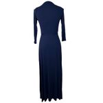 Lulus  Garden District Wrap Maxi Dress 3/4 Sleeve Casual‎ Elegant Navy Blue Small Photo 5