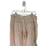 Elan  Women's Size Small 100% Linen Striped White Pink Flowy‎ Pants Photo 5