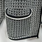 Talbots Plus Size 2X Black White Tweed Knit Longline Open Front Lady Jacket Photo 4