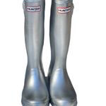 Hunter  boots original metallic silver tall rain boots for women Photo 2