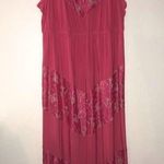 Ny Collection Dress Pink Lace Paneled Maxi Dress Sz 3X NWT Stretchy Scoop Neck Photo 0