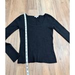 Madewell Ribbed Scoop Neck Long Sleeve Top Black Slim Fit Stretch Size M Photo 4