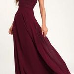 Lulu's Dance All Evening Lace Maxi Dress Red Size L Photo 0