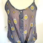 B Jewel SHEER GREY TIE KNOT SLEEVELESS BLOUSE Photo 0