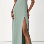 NWT Lulus Women's Remarkable Arrival Sage Brush Sleeveless Maxi Dress Size S Green Photo 1