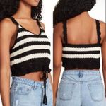 BB Dakota  Canary Cropped Tank Black and White Striped size Small Photo 1