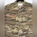 Caslon  Women's Embroidered Olive Green‎ Camo button up collared jacket size SM Photo 2