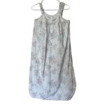 Vintage 90s Cottagecore Nightie Floral Sleeveless Crochet Trim Nightgown White Photo 1