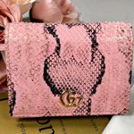 Gucci GG Marmont Pink Python Leather Compact Wallet Photo 0