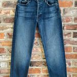 Mother The Thrasher Flood Straight High Rise Jeans in C’est La Vie, 26 Blue Photo 0