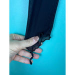 Urban Outfitters Black Sheer Mesh Ruched Crop Top — Lettuce Hem Long Sleeve — Si Photo 3