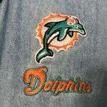 MIAMI DOLPHINS DENIM BUTTON DOWN SHIRT NFL MENS SMALL VINTAGE UNISEX Blue Size undefined Photo 5