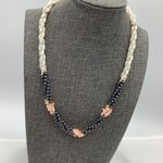 Vintage Feminine Twist Beaded Multicolor Pearl Shell Necklace Mystery Clasp Multiple Photo 4