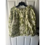 ALEMAIS NEW Leisa Organic Cotton Blouse Green Size 0 Floral Print Retro Photo 6