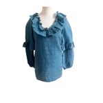 Tularosa Revolve Heather Dress Yale Blue Small Long Sleeve Cottage Boho Photo 1