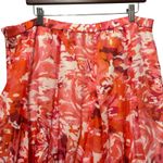 Coldwater Creek  Women A Line Skirt PXL Pink Orange Whimsical Floral Silk‎ Blend Photo 8