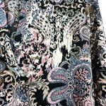 Mix Noveau Pink Black Blue Brown Tan Paisley abstract Top Medium Photo 3