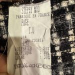 Sur Les Toits de Paris Tweed Mini Skirt Black Geometric Button XS Made in France Photo 7