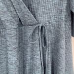 Torrid  Faux Wrap Knit Dress Sz 4X Blue Ribbed Stretchy V-Neck Comfy Curvy Soft Photo 1